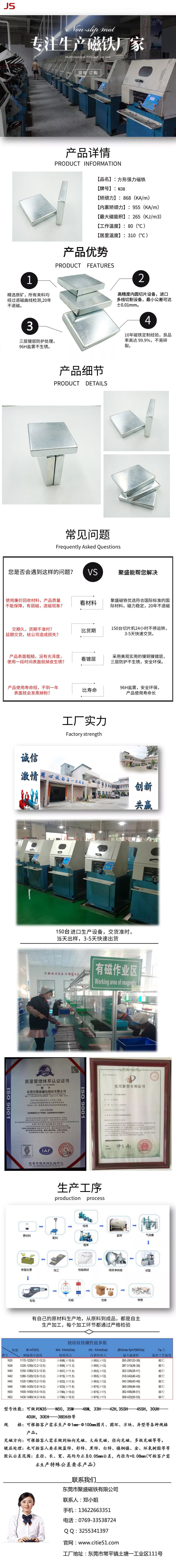 強力正方形磁鐵